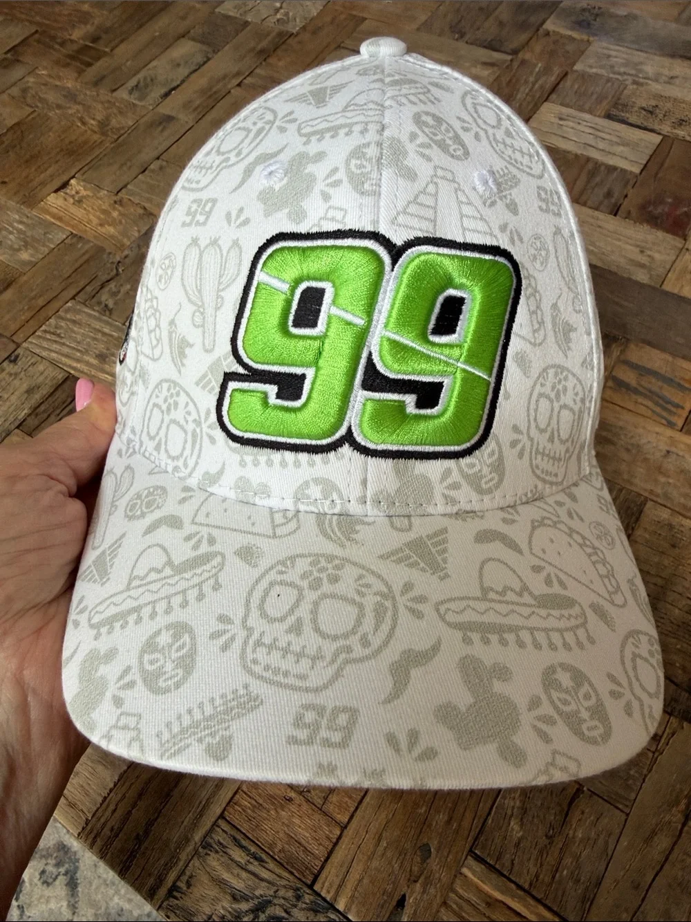 Daniel Suarez Trackhouse Racing #99 Flexfit Hat White Skull